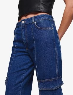 Hardy Flared Mid-rise Organic-denim Cargo Jeans -Mode Charm Shop R04129974 MIDWASH ALT04