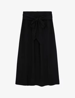 THE KOOPLES Belted Low-waist Woven Maxi Skirt