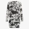 AllSaints Giorgia Jackie Floral-print Stretch Recycled-polyester Mini Dress -Mode Charm Shop R04134783 ECRUWHITE M
