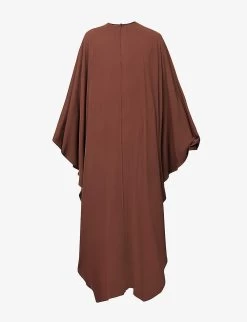 Valentino Cape-overlay Dolman-sleeve Silk-crepe Midi Dress