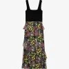 Ted Baker Jennias Floral-print Woven Midi Dress -Mode Charm Shop R04140115 BLACK M