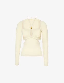 Elenor Cut-out Stretch-rayon Blend Top