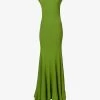 Chain-detail Relaxed-fit Knitted Maxi Dress 1 Chain-detail Relaxed-fit Knitted Maxi Dress -Mode Charm Shop R04141941 GREEN M