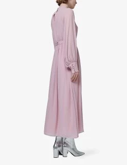 High-neck Belted Crepe Maxi Dress 10 High-neck Belted Crepe Maxi Dress -Mode Charm Shop R04141966 DUSTYROSE ALT03