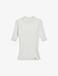 Ted Baker Sheer-panel Stretch-woven Top