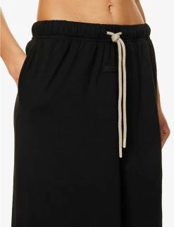 ESSENTIALS Drawstring Cotton-blend Midi Skirt -Mode Charm Shop R04142429 JETBLACK ALT04