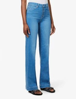 Paige Leenah Flared-leg High-rise Stretch-denim Jeans -Mode Charm Shop R04144096 MIDBLUEMINIMALWASH ALT02