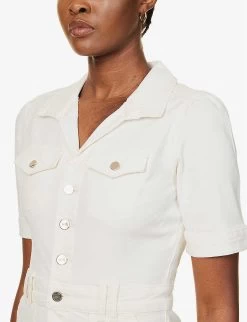 Paige Mayslie Flap-pocket Stretch-denim Mini Dress -Mode Charm Shop R04144122 BLANKCANVAS ALT04