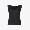 Paige Giulia Embroidered Linen Top -Mode Charm Shop R04144139 BLACK M