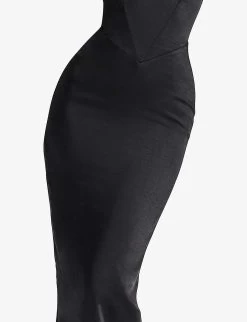 Stefania Corset Satin Maxi Dress 9 Stefania Corset Satin Maxi Dress -Mode Charm Shop R04144339 BLACK ALT03