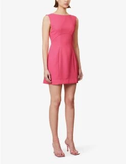 RIXO Michaela Cut-out Woven Mini Dress -Mode Charm Shop R04145172 PINK ALT02