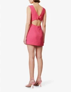 RIXO Michaela Cut-out Woven Mini Dress -Mode Charm Shop R04145172 PINK ALT03
