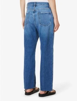 FRAME Le Jane Crop Raw-hem Straight-leg High-rise Jeans -Mode Charm Shop R04146409 DELAMOGRIND ALT03