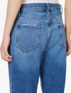 FRAME Le Jane Crop Raw-hem Straight-leg High-rise Jeans -Mode Charm Shop R04146409 DELAMOGRIND ALT04