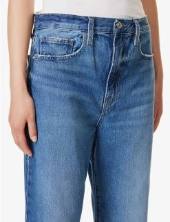 FRAME Le Jane Crop Raw-hem Straight-leg High-rise Jeans -Mode Charm Shop R04146409 DELAMOGRIND ALT05