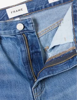 FRAME Le Jane Crop Raw-hem Straight-leg High-rise Jeans -Mode Charm Shop R04146409 DELAMOGRIND ALT06