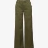 FRAME Le Tomboy Wide-leg Mid-rise Stretch-cotton Trousers -Mode Charm Shop R04146427 WASHEDFATIGUE M