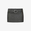 Elbe Belted Woven Mini Skirt -Mode Charm Shop R04147069 GREY M