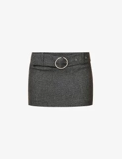 Elbe Belted Woven Mini Skirt