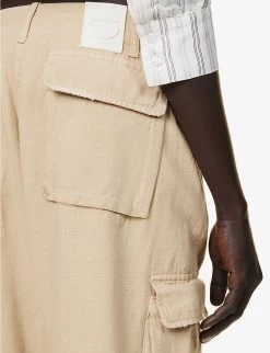 Coperni Wide-leg Mid-rise Cotton Trousers -Mode Charm Shop R04147539 BEIGEBEIGE ALT04