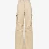 Coperni Wide-leg Mid-rise Cotton Trousers -Mode Charm Shop R04147539 BEIGEBEIGE M