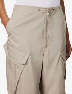 AGOLDE Ginerva Relaxed-fit Wide-leg High-rise Cotton Trousers -Mode Charm Shop R04148477 DRABDARKKHAKI ALT04