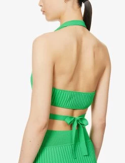 Francoise Open-back Knitted Top -Mode Charm Shop R04148505 VIVIDGREEN ALT04