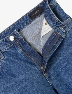 The Idris Brand-patch Wide-leg High-rise Jeans -Mode Charm Shop R04148536 DYERMIDWASHEDIND ALT06