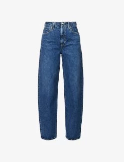 The Idris Brand-patch Wide-leg High-rise Jeans