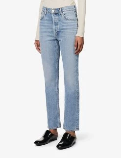 The Morgan Straight-leg High-rise Cotton-blend Jeans -Mode Charm Shop R04148542 WAYLANDPALEVINTIND ALT02