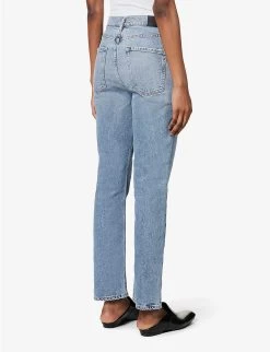 The Morgan Straight-leg High-rise Cotton-blend Jeans -Mode Charm Shop R04148542 WAYLANDPALEVINTIND ALT03