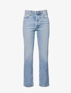 The Morgan Straight-leg High-rise Cotton-blend Jeans