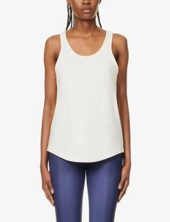 Issy Scoop-neck Recycled Cotton-blend Tank Top -Mode Charm Shop R04148913 NATURAL ALT02