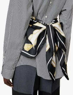 Scarf-overlay Graphic-print Upcycled Shirt -Mode Charm Shop R04149750 ASSORT ALT06