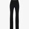 Helmut Lang Split-hem Flared Mid-rise Stretch-woven Leggings -Mode Charm Shop R04150627 BLACK M