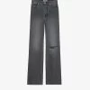Zadig & Voltaire Evy Distressed-knee Straight-leg Jeans -Mode Charm Shop R04151916 GRIS M
