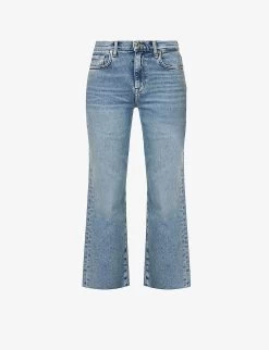 7 For All Mankind Cropped Alexa Straight-leg Mid-rise Stretch-denim Jeans