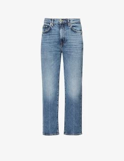 7 For All Mankind Logan Stovepipe Straight-leg Mid-rise Stretch-denim Jeans