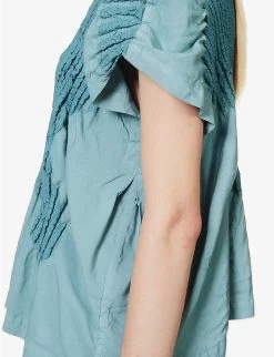 Issey Miyake Imprint Ribbed Rayon-blend Top -Mode Charm Shop R04152500 LIGHTBLUE ALT05