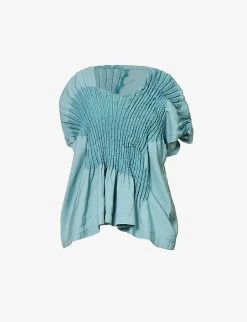 Issey Miyake Imprint Ribbed Rayon-blend Top