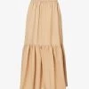 Ganni Tiered-hem Relaxed-fit Organic-cotton Midi Skirt -Mode Charm Shop R04152897 CURDSANDWHEY M