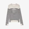 Zadig & Voltaire Source Crystal-embellished Striped Cashmere Jumper -Mode Charm Shop R04153149 ECRU M
