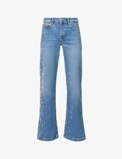 Paige Sabine Straight-leg Mid-rise Stretch-denim Jeans