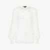 Paige Dionna Ruffle-neck Silk-blend Blouse -Mode Charm Shop R04153178 WHITE M