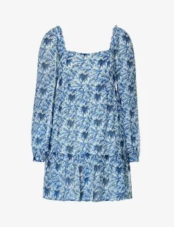 Paige Ashlen Floral-print Silk Mini Dress