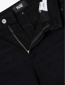 Paige Harper Wide-leg High-rise Cotton-blend Jeans -Mode Charm Shop R04153211 BLACKCAVIAR ALT06