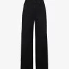 Paige Harper Wide-leg High-rise Cotton-blend Jeans -Mode Charm Shop R04153211 BLACKCAVIAR M
