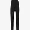 Alexander McQueen Zip-embellished Straight-leg Mid-rise Wool Trousers -Mode Charm Shop R04153260 BLACK M