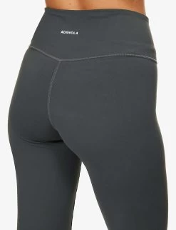 Yoga Flared-leg High-rise Stretch-woven Leggings -Mode Charm Shop R04153491 CHARCOAL ALT04