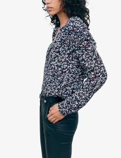 Ikks Abstract-print Woven Top -Mode Charm Shop R04156279 NAVYBLUE ALT02